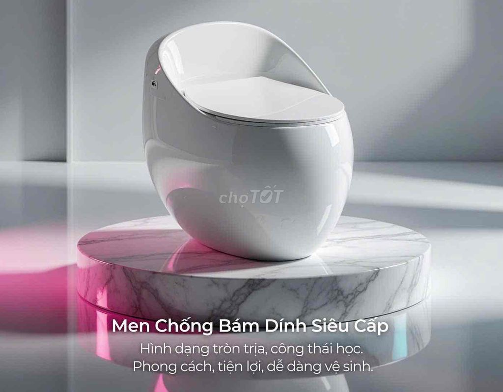 Bồn cầu hình trứng men chống bám dính. Mua bán Thiết bị vệ sinh, nhà tắm tại Quận Tây Hồ Hà Nội được đăng bởi Phương ly hình 1