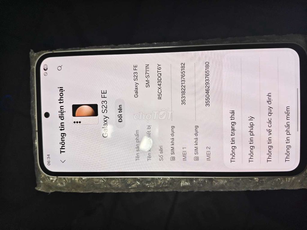 Samsung Galaxy S23 FE 256GB Trắng. Mua bán Điện thoại tại Huyện Cờ Đỏ Cần Thơ được đăng bởi Tuấn hình 1
