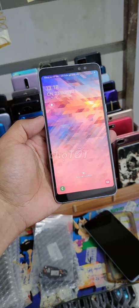 Samsung A8 Plus, ram 6gb, 2sim. Mua bán Điện thoại tại Quận Gò Vấp Tp Hồ Chí Minh được đăng bởi A LONG   nhận thanh toán THẺ TÍN DỤNG hình 1