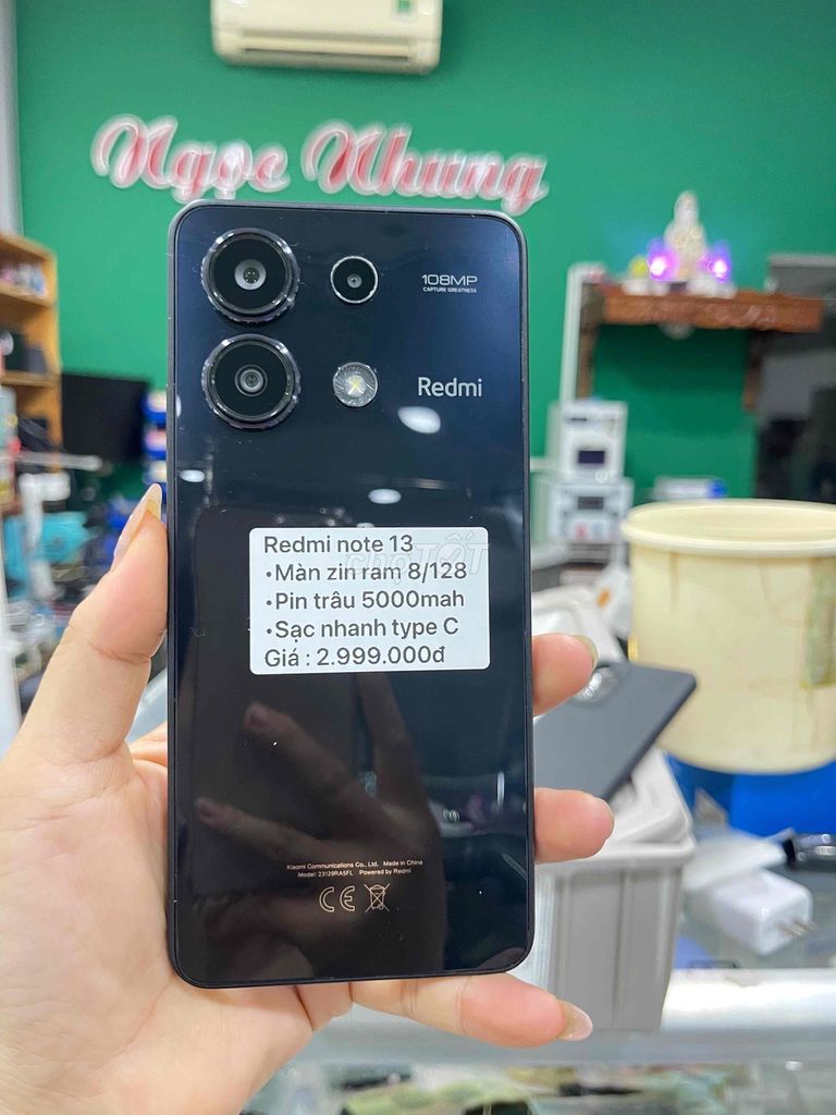 Xiaomi Redmi Note 13 128GB Đen. Mua bán Điện thoại tại Thành phố Bến Tre Bến Tre được đăng bởi Điện thoại Bến Tre giá rẻ hình 1