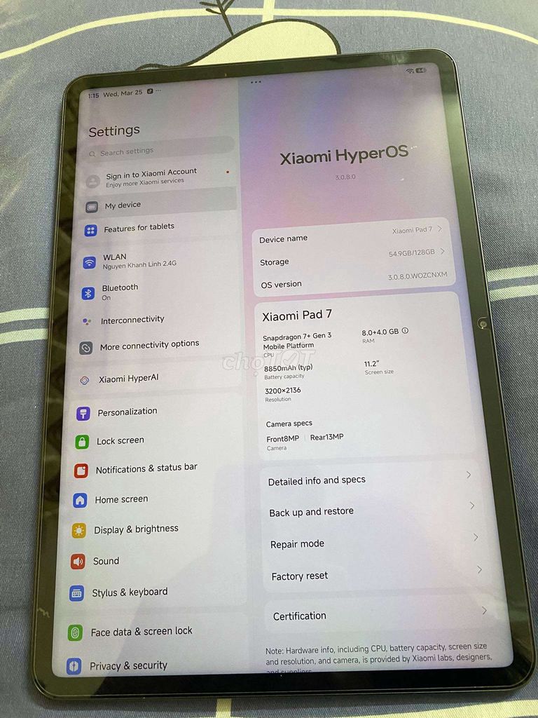 Xiaomi Mi Pad 7 11.2 inch 8GB/128GB. Mua bán Máy tính bảng tại Quận Hai Bà Trưng Hà Nội được đăng bởi Nguyễn Hoàng Anh hình 1