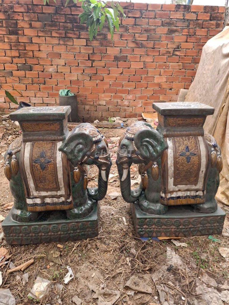 cặp voi cũ to đẹp 61cm. Mua bán Đồ sưu tầm, đồ cổ tại Thành phố Thủ Dầu Một Bình Dương được đăng bởi Có Cho Đi Mới Được Nhận hình 1