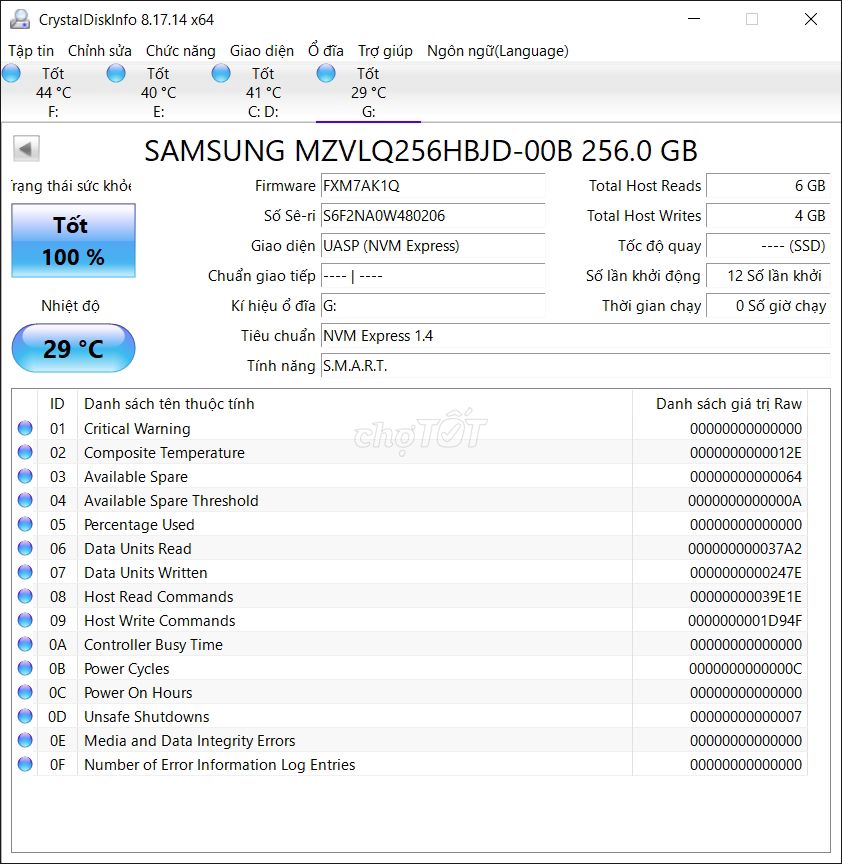 Bán SSD Samsung PM991a NVME 256G  DATE 04/2023