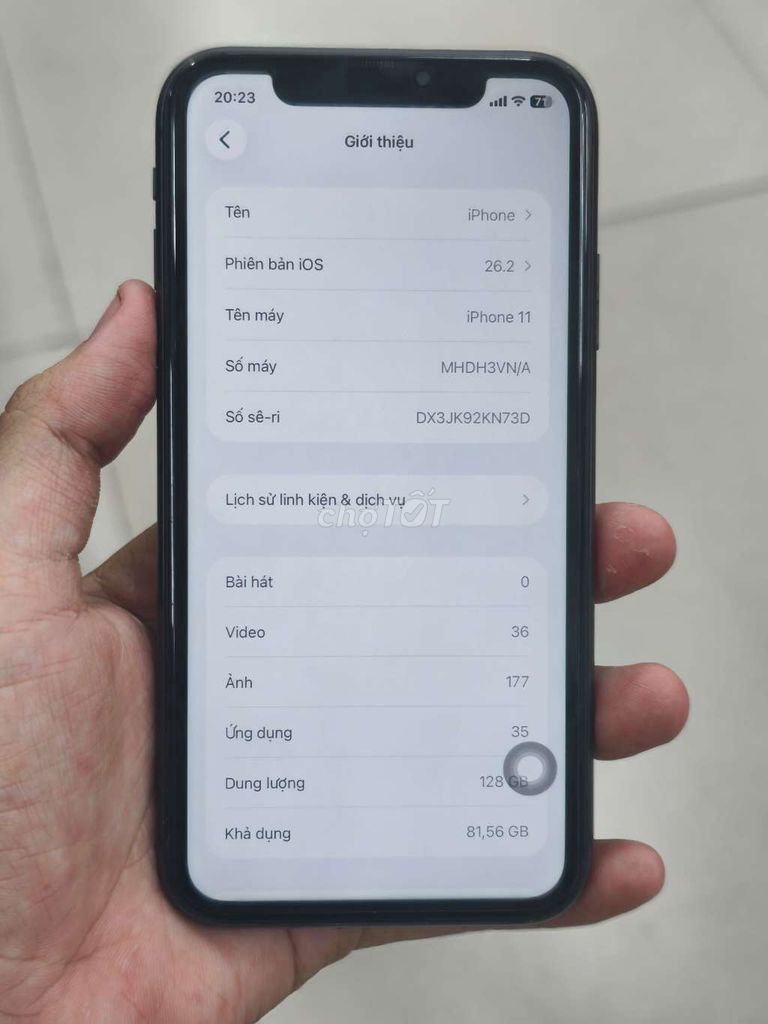 Apple iPhone 11 128GB Đen Đã sử dụng. Mua bán Điện thoại tại Huyện Long Thành Đồng Nai được đăng bởi Long Phạm hình 1