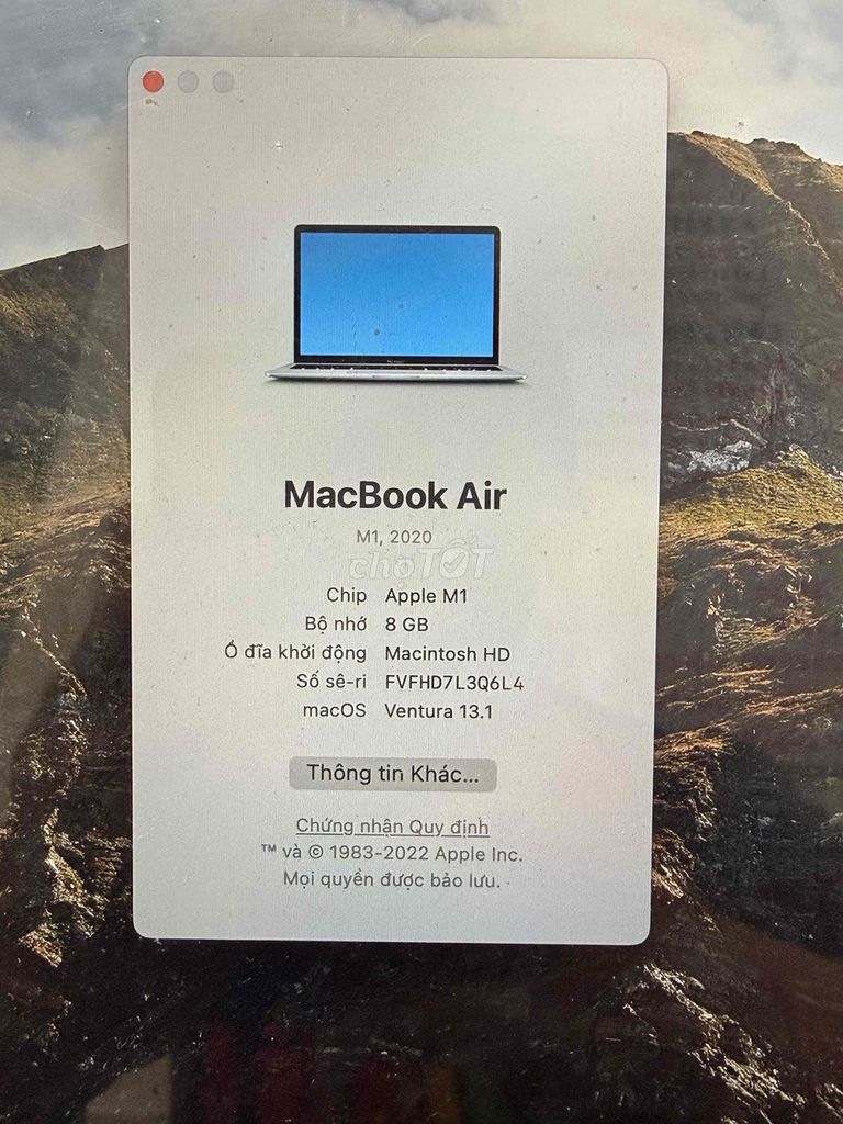 cần bán macbook air m1. Mua bán Laptop tại Quận Cầu Giấy Hà Nội được đăng bởi Giang Còi hình 1