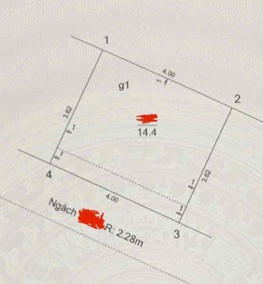 Nhà 4T ngõ Văn Hương sát Văn Miếu dt 19m mt 4m ngõ 2,5m