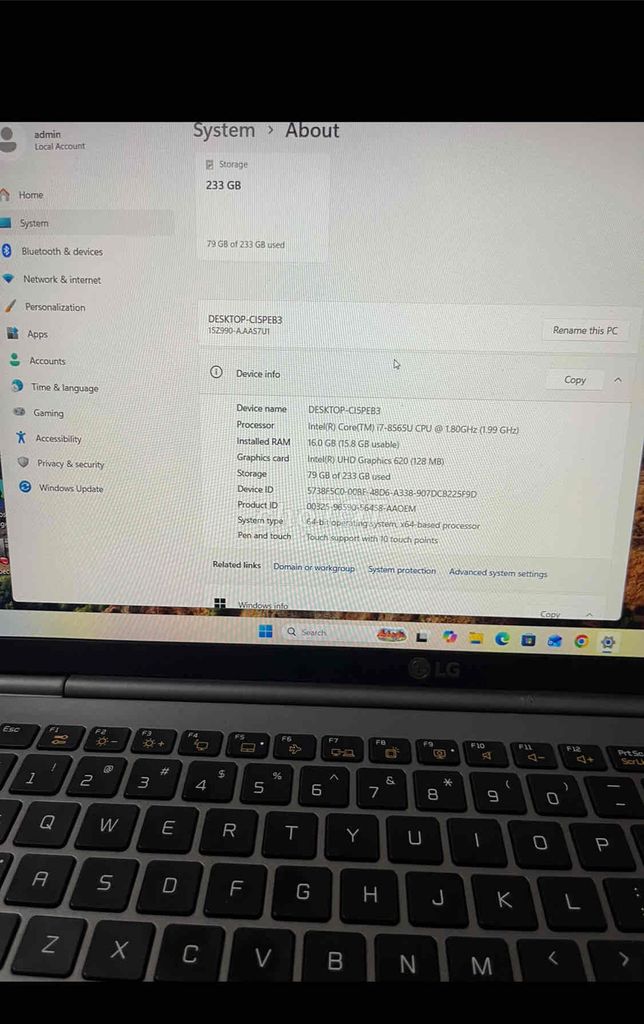 Laptop LG Gram 15Z990 15.6 inch Xám. Mua bán Laptop tại Quận Tân Bình Tp Hồ Chí Minh được đăng bởi Loan Tấn hình 1