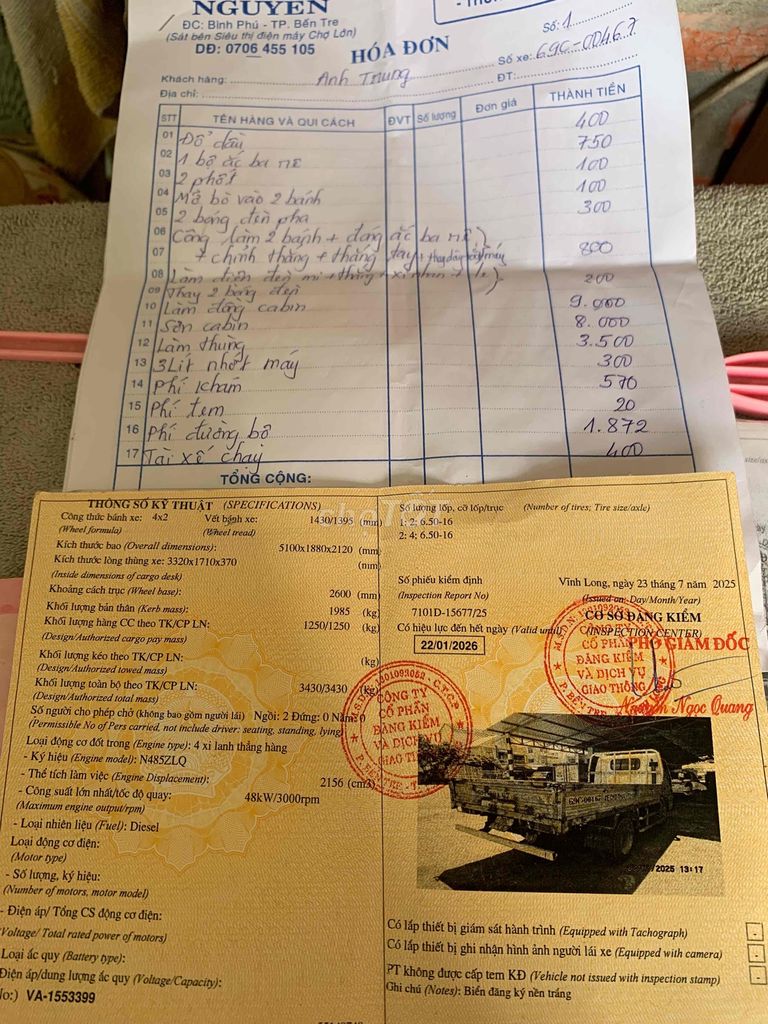 jac 2012 quần lửng kiểm 01/26. Mua bán Xe tải, xe ben tại Huyện Châu Thành Bến Tre được đăng bởi nguyen van trung hình 5