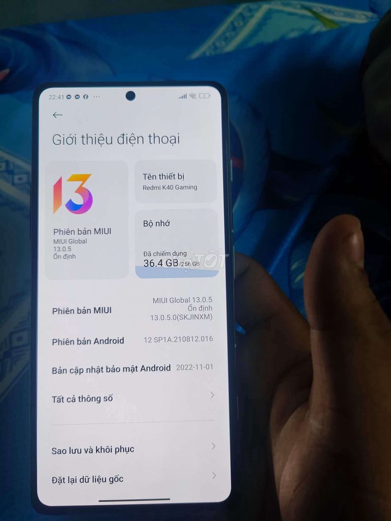 Xiaomi Redmi K40 Gaming 8GB/256GB Trắng. Mua bán Điện thoại tại Thành phố Thủ Dầu Một Bình Dương được đăng bởi Quang lê hình 1