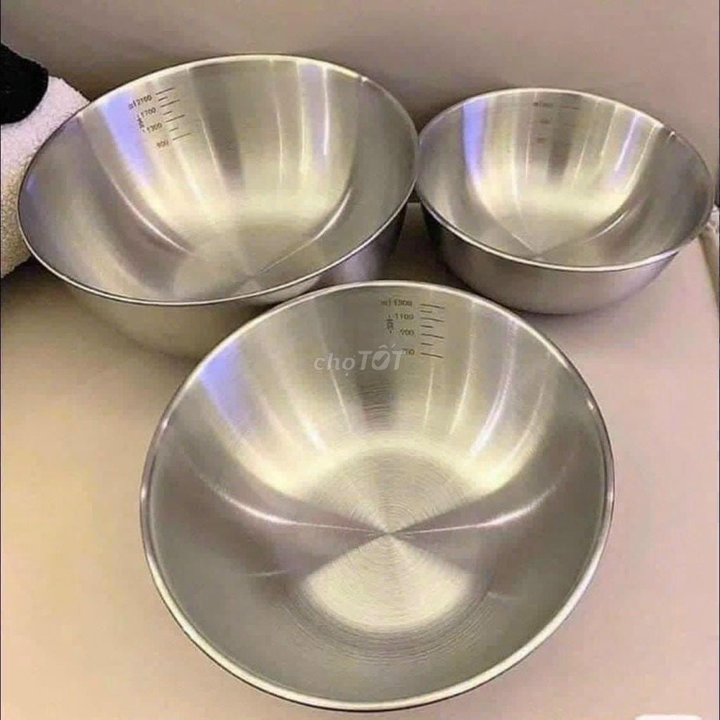 set 3 tô inox 304 cao cấp to đùng