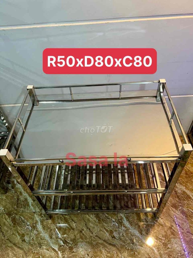 THANH LÝ KỆ INOX 3 TẦNG