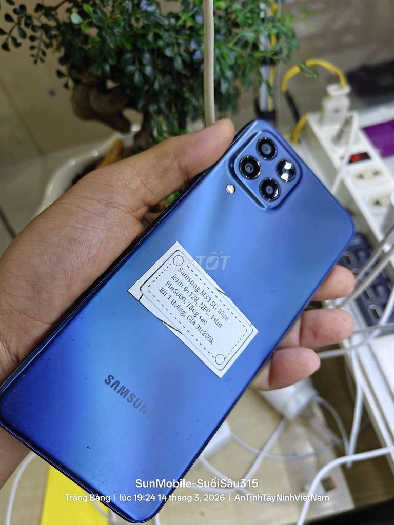 Samsung M33 5G R6+128 Pin5000 NFc. Mua bán Điện thoại tại Huyện Trảng Bàng Tây Ninh được đăng bởi Sun Mobile Shop Điện Thoại Trảng Bàng Tây Ninh 01 hình 1