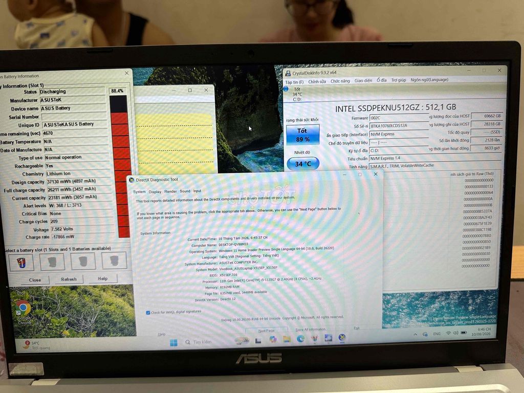 Asus X515 i5-11 8GB/512GB Bạc Like New. Mua bán Laptop tại Quận Đống Đa Hà Nội được đăng bởi Nam Đường Láng hình 1