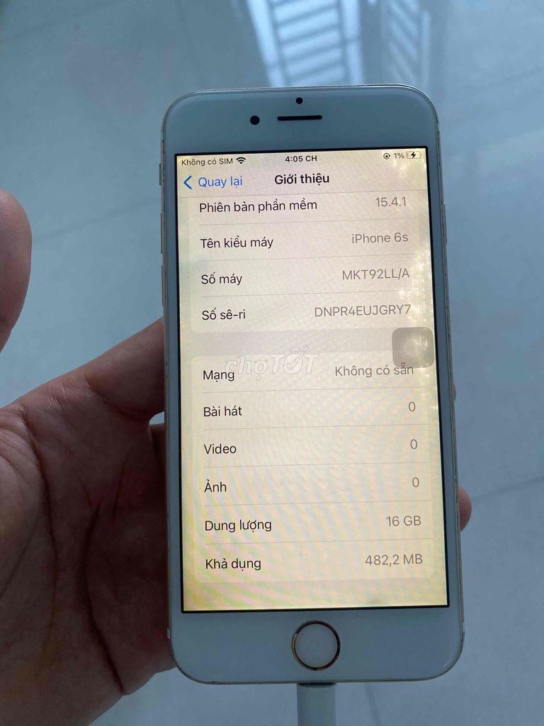 ip6s 16g mvt bin 100% màn hình phản quang chữa chá. Mua bán Điện thoại tại Thị xã Tân Uyên Bình Dương được đăng bởi điện thoại cũ Tân Uyên  hình 1