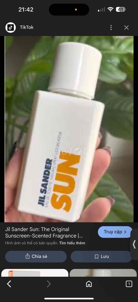 Nước hoa Jil Sander Sun Nữ 75ml. Mua bán Nước hoa tại Quận Ba Đình Hà Nội được đăng bởi Hải Anh hình 1