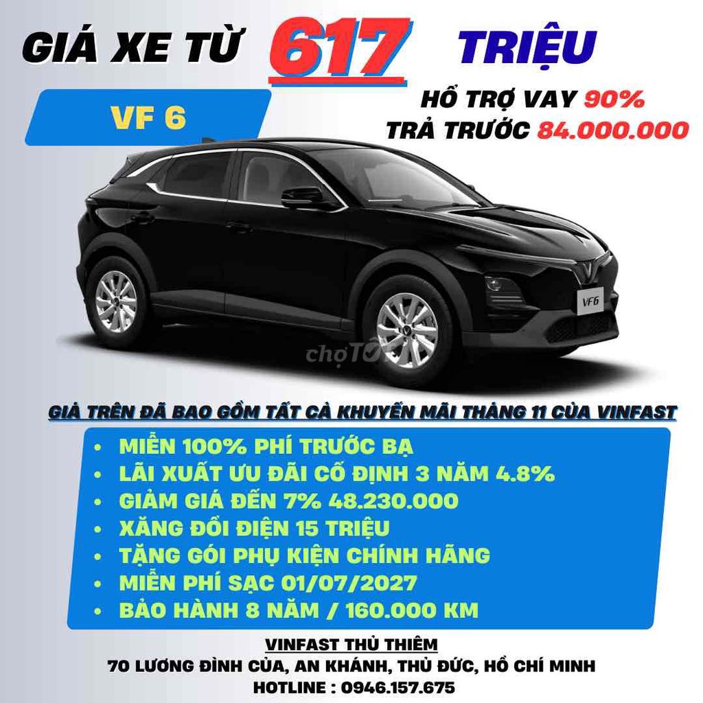 VinFast VF6 Eco - Hổ trợ vay 90% 82 triệu nhận xe. Mua bán Ô tô tại Thành phố Thủ Đức Tp Hồ Chí Minh được đăng bởi Võ Long Vinfast Thủ Thiêm SG hình 2