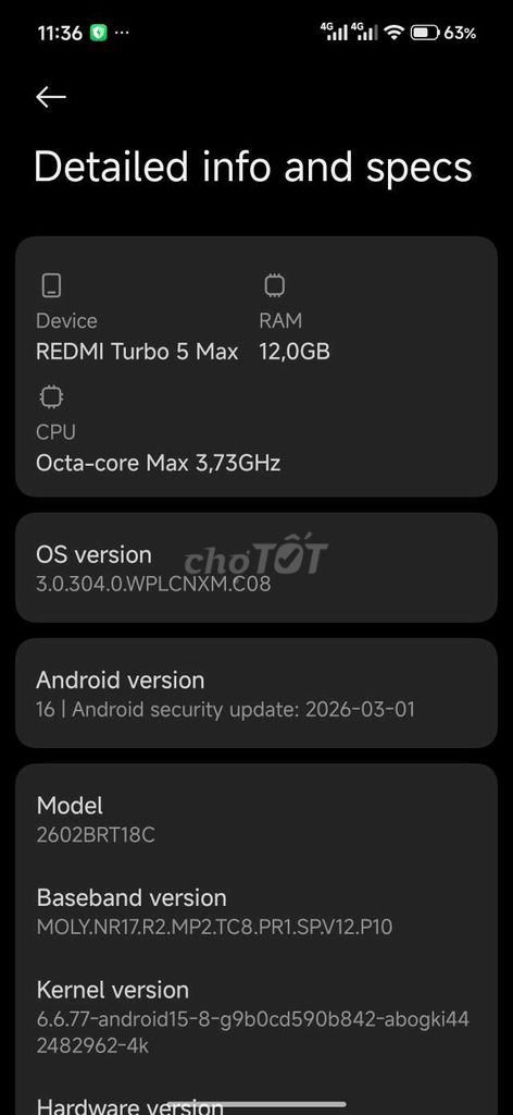 Xiaomi Redmi Turbo 5 Max 256GB Xanh. Mua bán Điện thoại tại Thành phố Bến Tre Bến Tre được đăng bởi Nguyen Trung Hieu hình 1