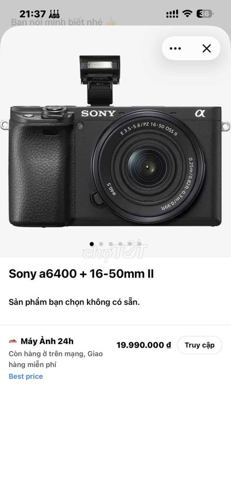 Máy ảnh Sony a6400 Đen. Mua bán Máy ảnh, Máy quay tại Quận Hoàng Mai Hà Nội được đăng bởi Shina hình 1