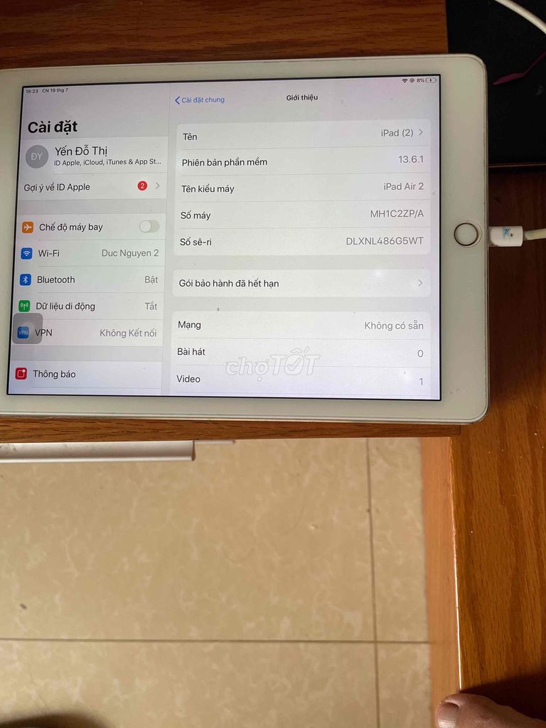 Apple iPad Air 2 16GB. Mua bán Máy tính bảng tại Quận Hà Đông Hà Nội được đăng bởi Chị Yến hình 1