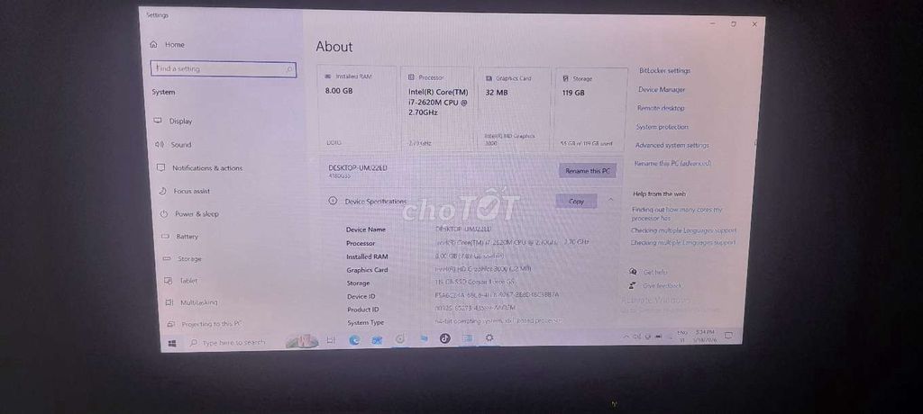Lenovo T420 i7-2620M 8GB/119GB 2.7GHz. Mua bán Laptop tại Thành phố Thủ Đức Tp Hồ Chí Minh được đăng bởi Phươc hình 1