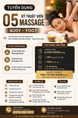 tuyển nhân viên massage - foot - spa