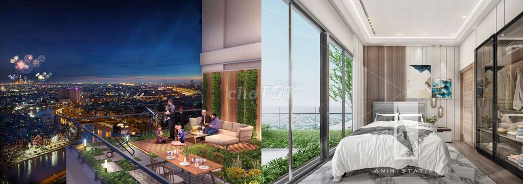 Квартира Sky Garden, площадь около 150м2, супер красивый вид на 1-й округ и Дам Сен