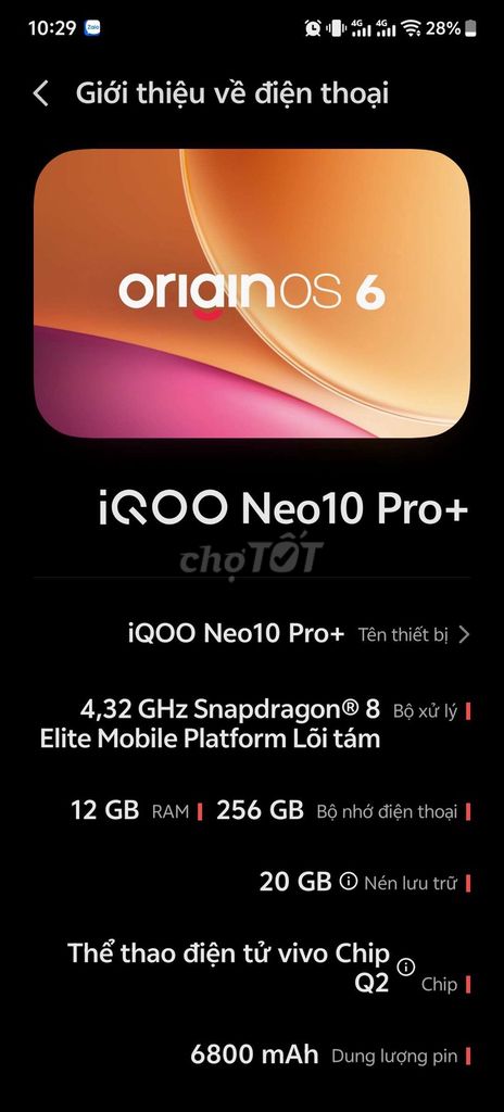iQOO Neo10 Pro+ 256GB Trắng. Mua bán Điện thoại tại Thành phố Buôn Ma Thuột Đắk Lắk được đăng bởi Mr Hưng hình 1