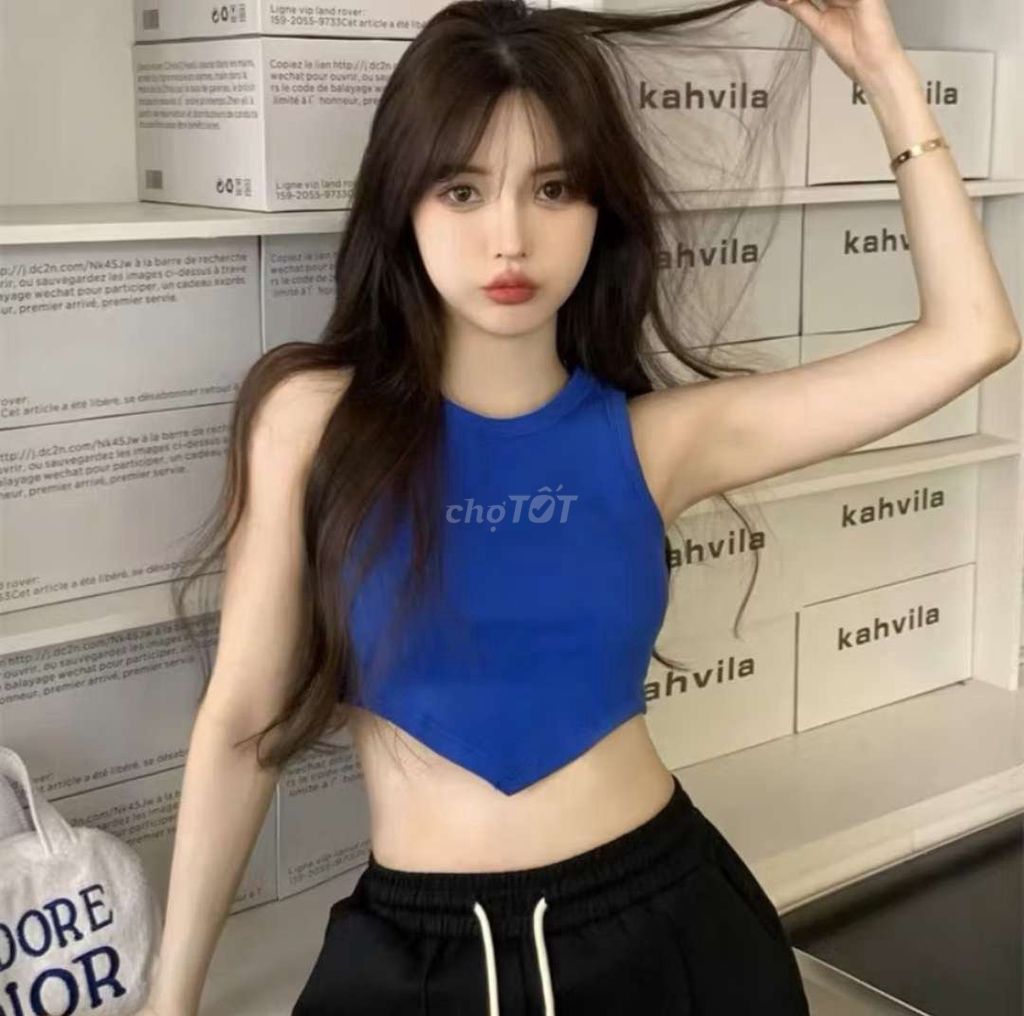 Áo crop top nữ xanh dương size S. Mua bán Quần áo tại Huyện Nhà Bè Tp Hồ Chí Minh được đăng bởi Lương Gia Linh  hình 1