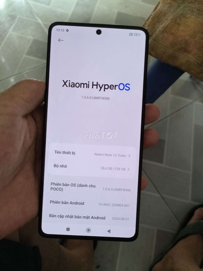 Xiaomi Note 12 turbo 128gb fullbox chíp 7+ gen 2