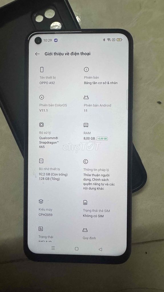 Oppo A92 Tím xanh. Mua bán Điện thoại tại Thành phố Biên Hòa Đồng Nai được đăng bởi tien hình 1