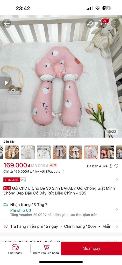 Gối chữ U BAFABY Vải Hồng kèm quà. Mua bán Mẹ và bé tại Quận Nam Từ Liêm Hà Nội được đăng bởi Ngmy hình 1