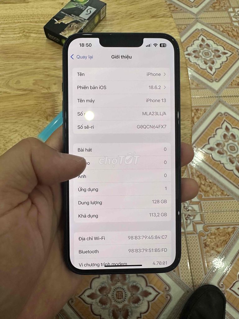Apple iPhone 13 128GB Đen. Mua bán Điện thoại tại Huyện Xuân Trường Nam Định được đăng bởi trần thiện hình 1