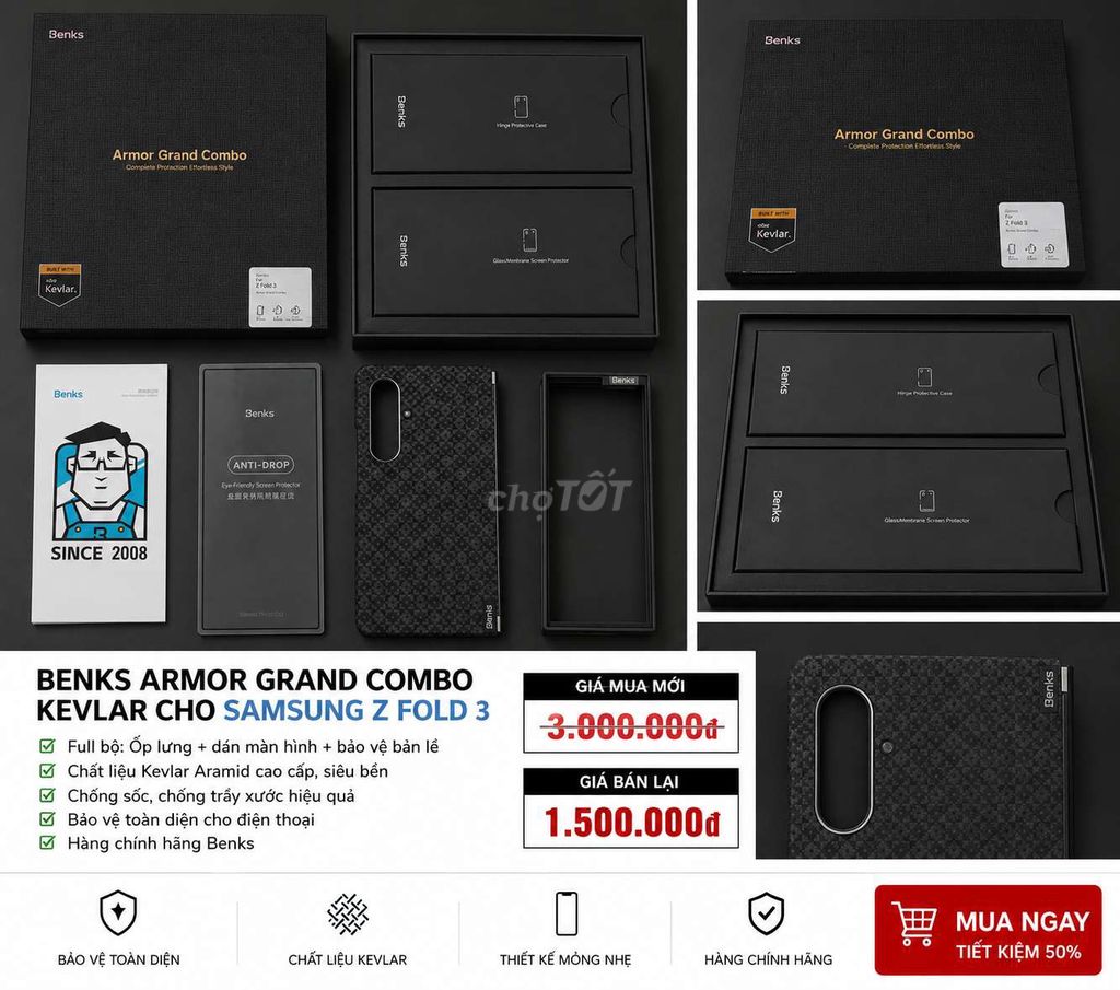 Ốp lưng Benks Armor Grand Combo Z Fold 3. Mua bán Phụ kiện (Màn hình, Chuột...) tại Huyện Krông Pắc Đắk Lắk được đăng bởi Huy Trần hình 1