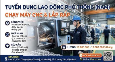 TUYỂN LAO ĐỘNG PHỔ THÔNG 