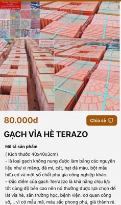 GẠCH VỈA HÈ TERAZO. Mua bán Nội thất, đồ gia dụng khác tại Thành phố Đà Lạt Lâm Đồng được đăng bởi  DCN SÀI GÒN 