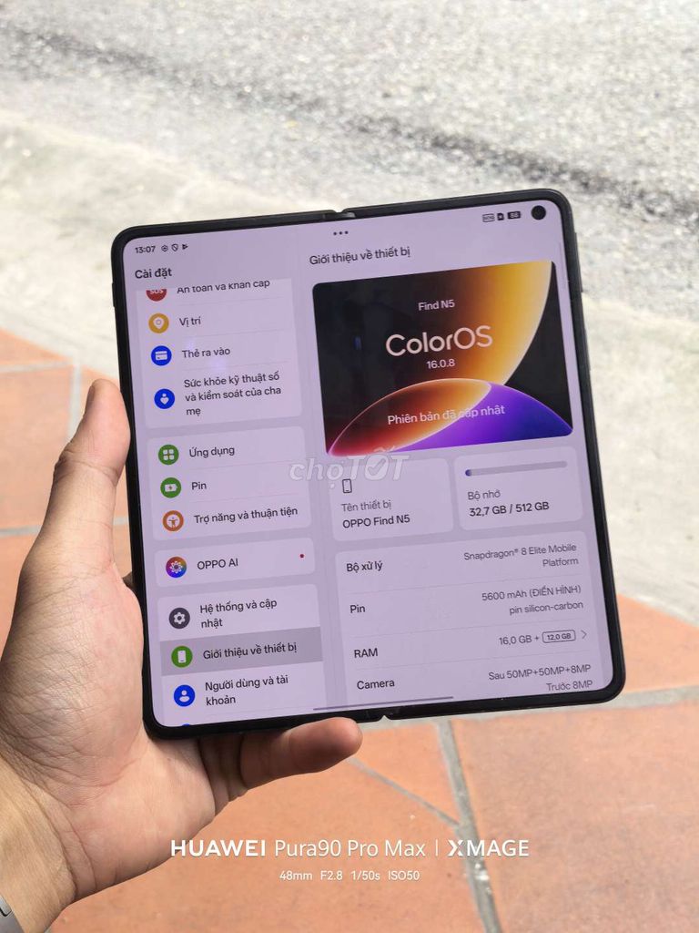 Oppo Find N5 Quốc Tế 16GB/512GB Đen. Mua bán Điện thoại tại Quận Ba Đình Hà Nội được đăng bởi Nguyễn Thanh Sơn hình 1