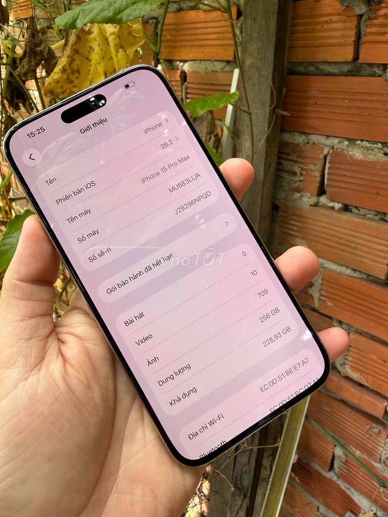 Apple iPhone 15 Pro Max 256GB đẹp full máy 99% zin. Mua bán Điện thoại tại Thành phố Vĩnh Long Vĩnh Long được đăng bởi trà văn lâm hình 1