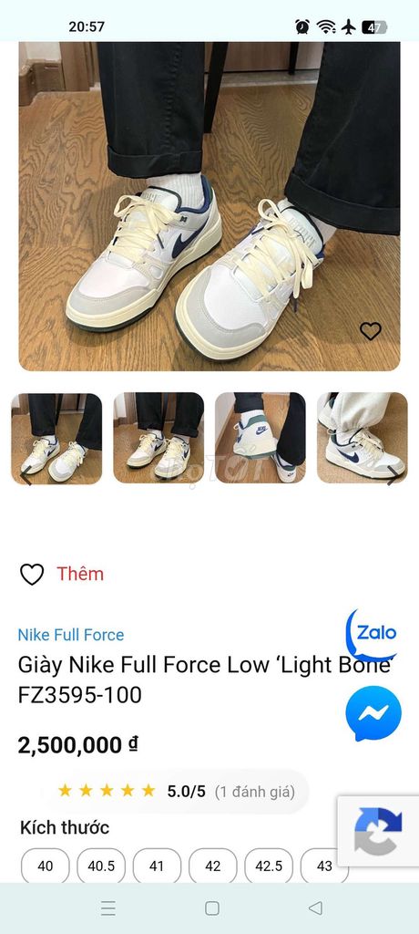 Giày thể thao Nike Full Force Low Trắng, xám, xanh. Mua bán Giày dép tại Huyện Trảng Bom Đồng Nai được đăng bởi Hoàng  hình 1