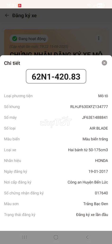 Bán xe air blade. Mua bán Xe máy tại Quận 8 Tp Hồ Chí Minh được đăng bởi Đỗ Ngọc Quốc hình 6