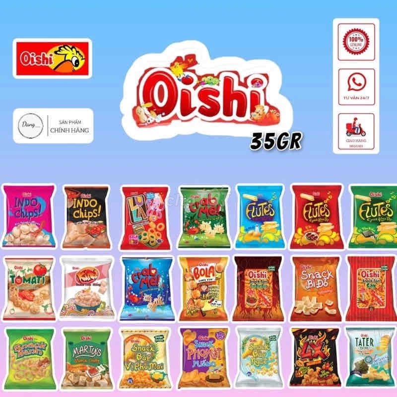 lốc 10 gói bánh sanck oishi các loại