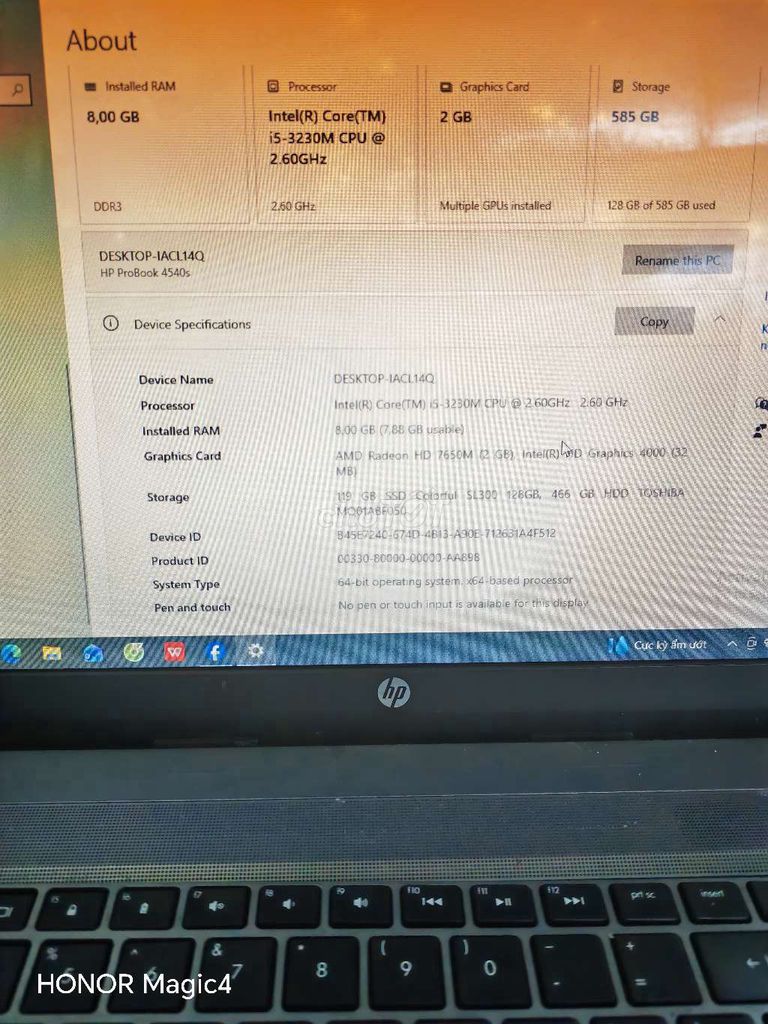 HP ProBook 4540s i5-3230M 8GB/500GB Like New. Mua bán Laptop tại Quận Hà Đông Hà Nội được đăng bởi xem cái gì hình 1