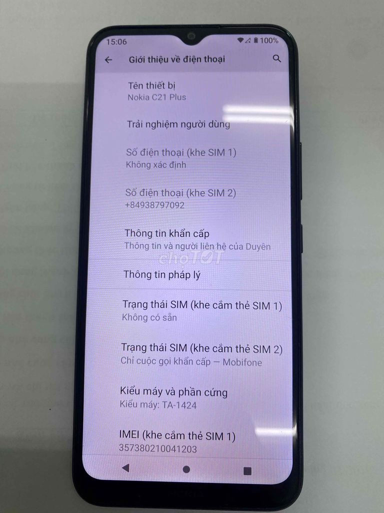 Nokia C21 Plus Xanh. Mua bán Điện thoại tại Thành phố Bến Tre Bến Tre được đăng bởi Đại Bổ Hoàn Vạn Danh Đường hình 1