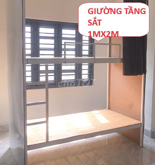 Thanh lý giường tầng sắt 1mx2m, giường sắt 2 tầng