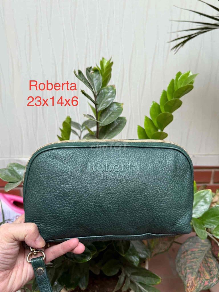 Ví cầm tay da bò hạt hiệu ROBERTA