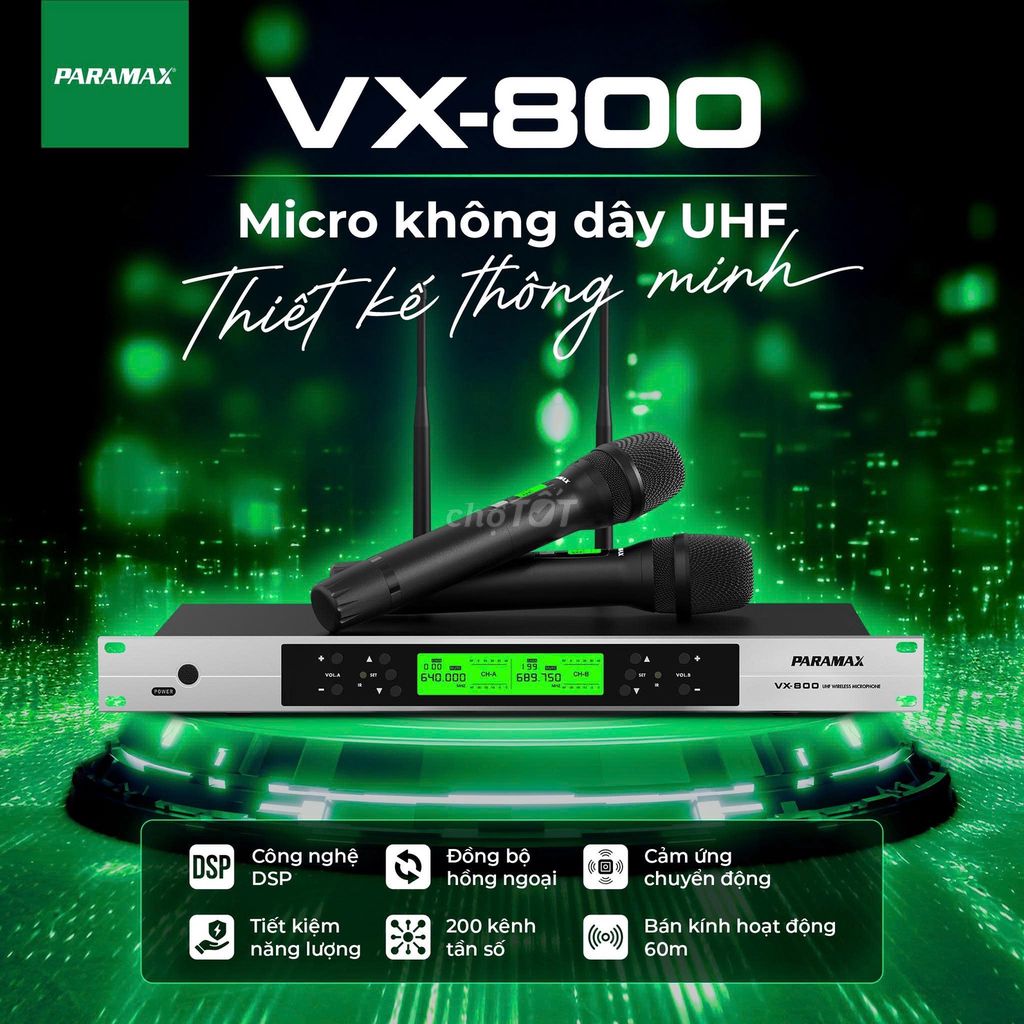 Bộ micro Paramax VX-800 Đen. Mua bán Tivi, Âm thanh tại Quận Tân Bình Tp Hồ Chí Minh được đăng bởi Gia Vị Nhà Bếp hình 1