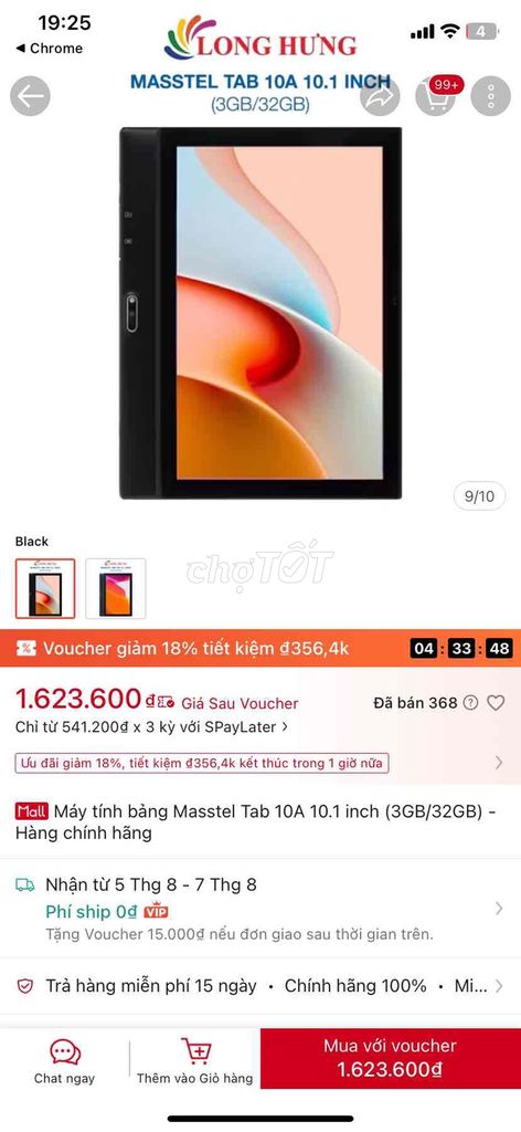 Masstel Tab 10A 10.1 inch 3GB/32GB Đen. Mua bán Máy tính bảng tại Huyện Bình Chánh Tp Hồ Chí Minh được đăng bởi Hồng Nguyễn hình 1