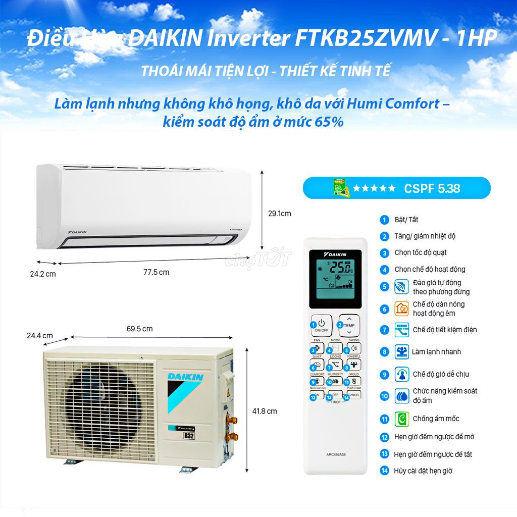 Điều hòa Daikin FTKB25ZVMV 9000 BTU. Mua bán Máy lạnh, điều hoà tại Quận Ba Đình Hà Nội được đăng bởi ĐIỆN MÁY ANH ĐỨC hình 1