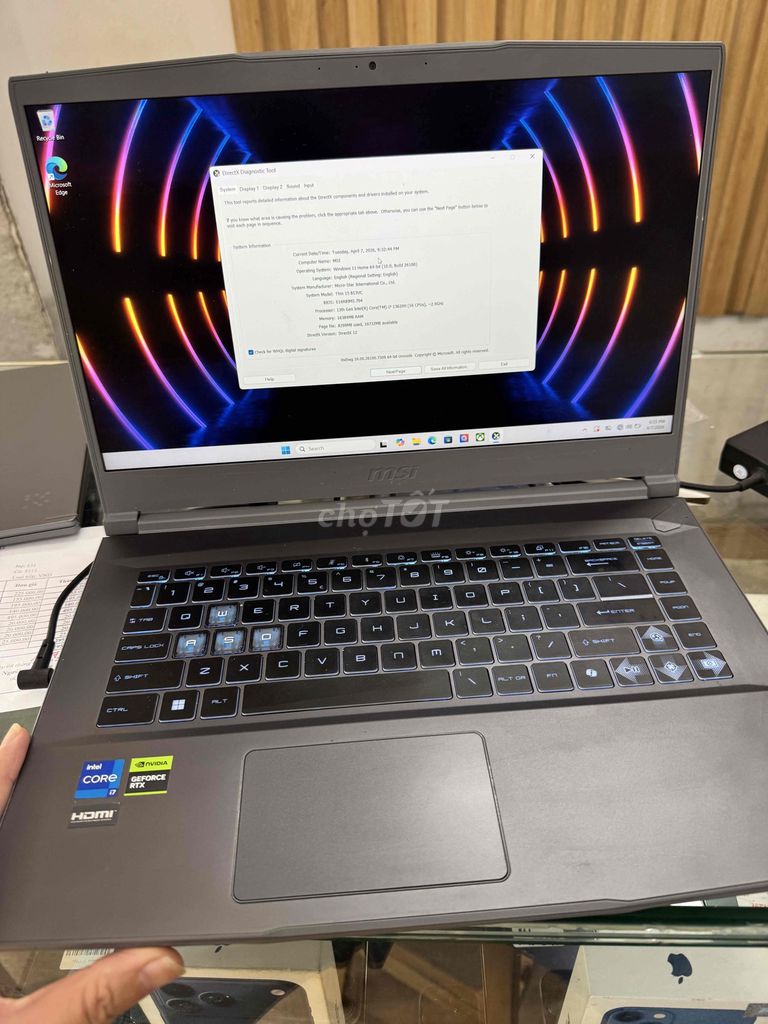 MSI Thin 15 B13UC i7 13620H 16GB/512GB. Mua bán Laptop tại Quận Đống Đa Hà Nội được đăng bởi Lê Khuyến hình 1