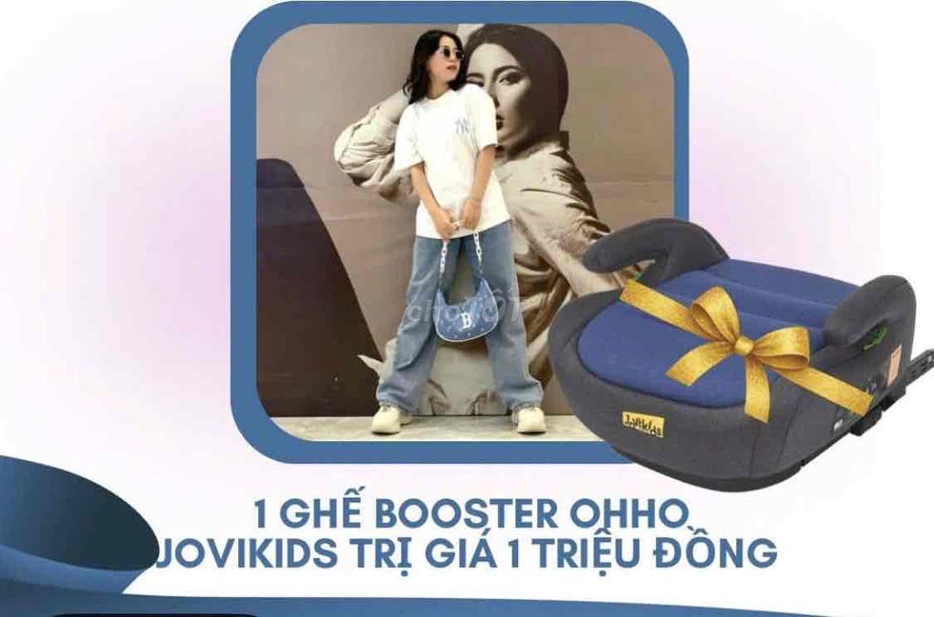 Ghế ngồi ô tô Jovikids Booster Ohho Xanh Đen. Mua bán Mẹ và bé tại Quận Sơn Trà Đà Nẵng được đăng bởi Hoài Giang hình 1