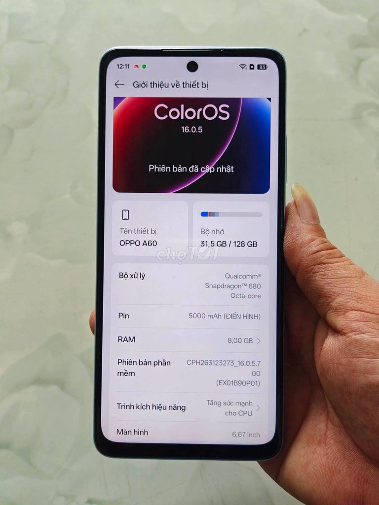 Oppo A60 8GB/128GB Xanh Snapdragon 680. Mua bán Điện thoại tại Quận 11 Tp Hồ Chí Minh được đăng bởi Hội Đồ Điện Tử hình 1